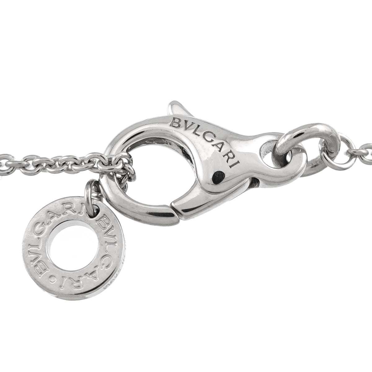 Bvlgari Double Logo Diamond Necklace 45 18k White Gold — view 4