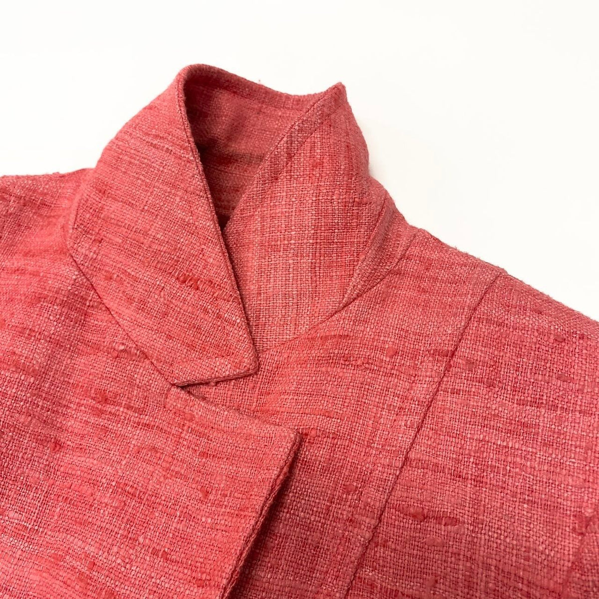 Saint Laurent Set Skirt Suit Tweed Jacket Knee-Length Pink Silk — view 7