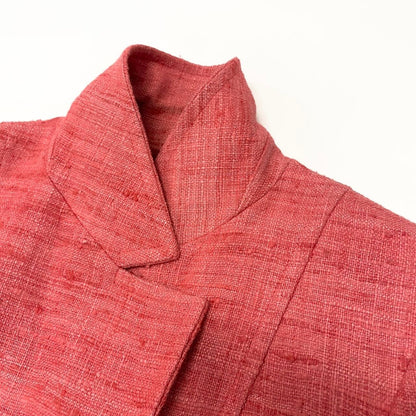Saint Laurent Set Skirt Suit Tweed Jacket Knee-Length Pink Silk — view 7