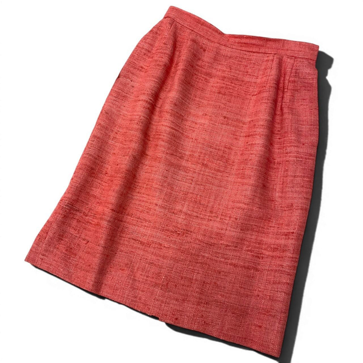 Saint Laurent Set Skirt Suit Tweed Jacket Knee-Length Pink Silk — view 8