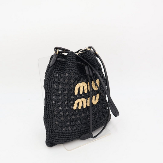 Miu Miu Basket Woven Fabric Mini Bag