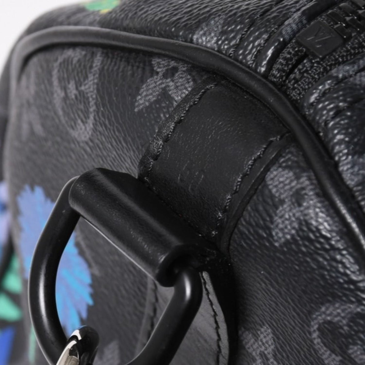 Louis Vuitton Keepall Bandouliere 50 Boston Bag Monogram Eclipse Floral Black — view 5