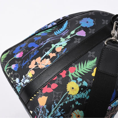 Louis Vuitton Keepall Bandouliere 50 Boston Bag Monogram Eclipse Floral Black — view 7