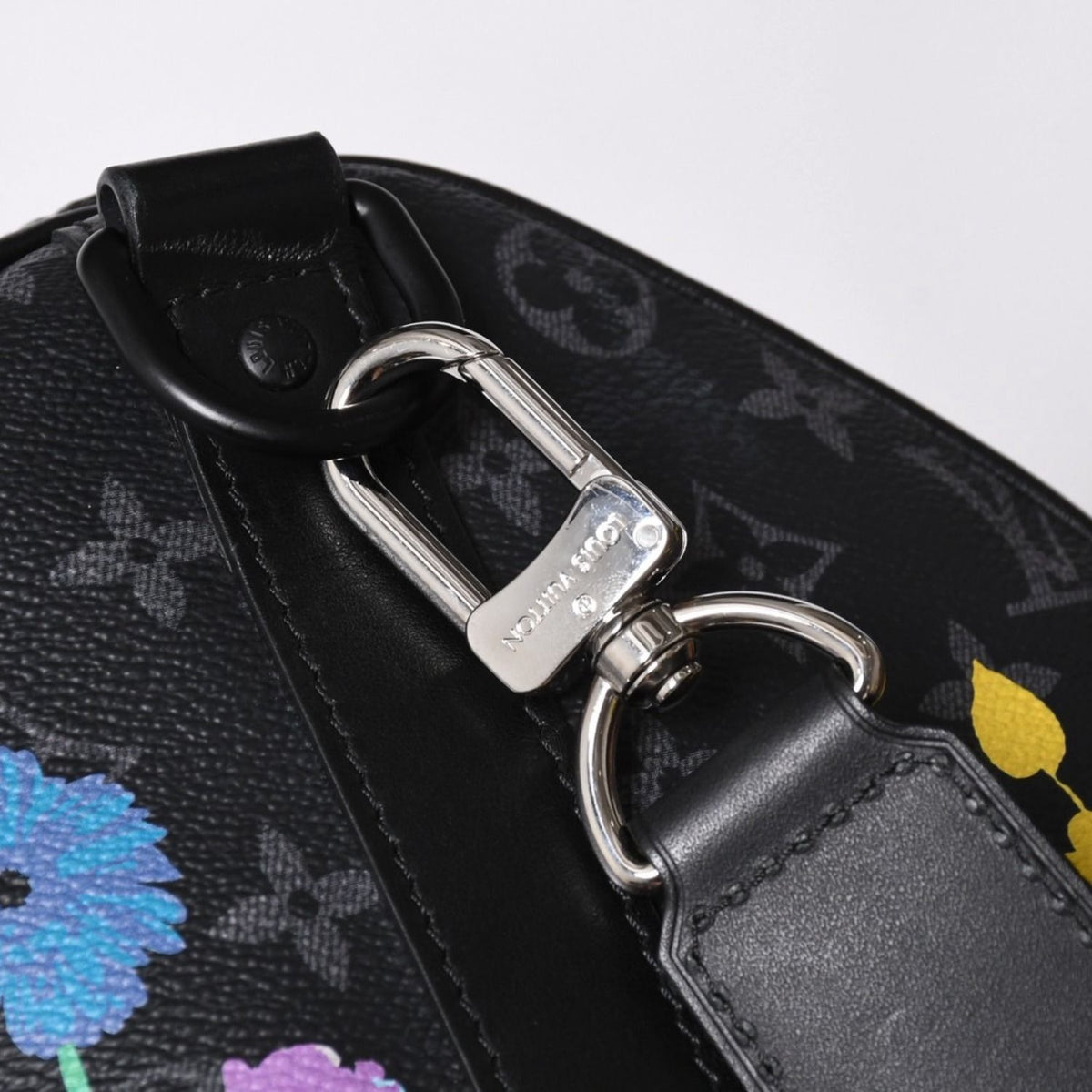 Louis Vuitton Keepall Bandouliere 50 Boston Bag Monogram Eclipse Floral Black — view 6
