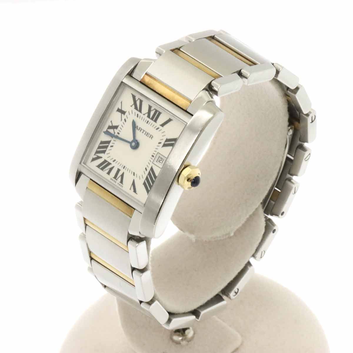 Cartier Tank Francaise MM Boys' Watch Date YG Quartz — view 2