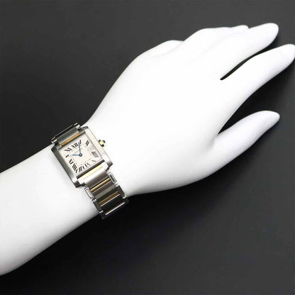 Cartier Tank Francaise MM Boys' Watch Date YG Quartz — view 3