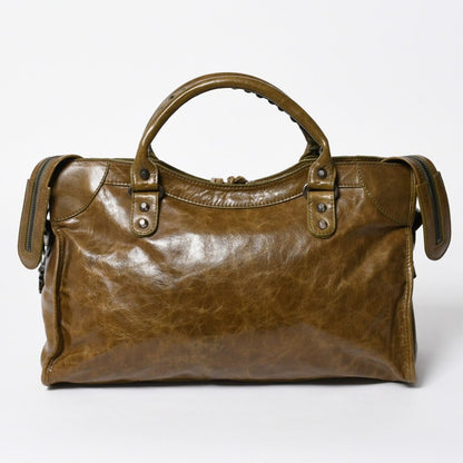 Balenciaga the City Handbag Khaki Olive Silver — view 2
