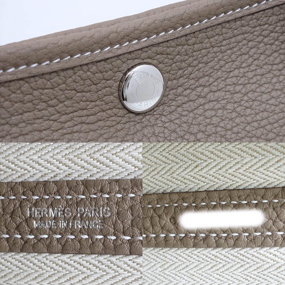 Hermes Garden Party TPM Handbag Around Etoupe Silver — view 7
