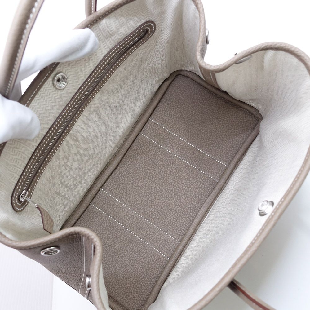 Hermes Garden Party TPM Handbag Around Etoupe Silver — view 4