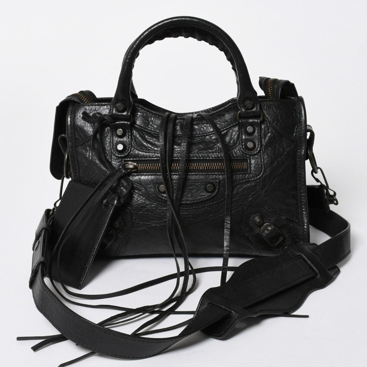 Balenciaga Le City Mini 2-Way Shoulder Bag Black Blanc