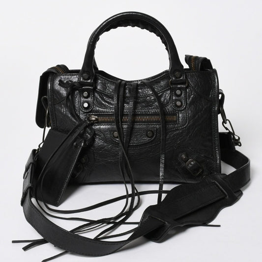 Balenciaga Le City Mini 2-Way Shoulder Bag Black Blanc