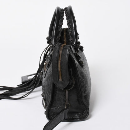 Balenciaga Le City Mini 2-Way Shoulder Bag Black Blanc — view 4