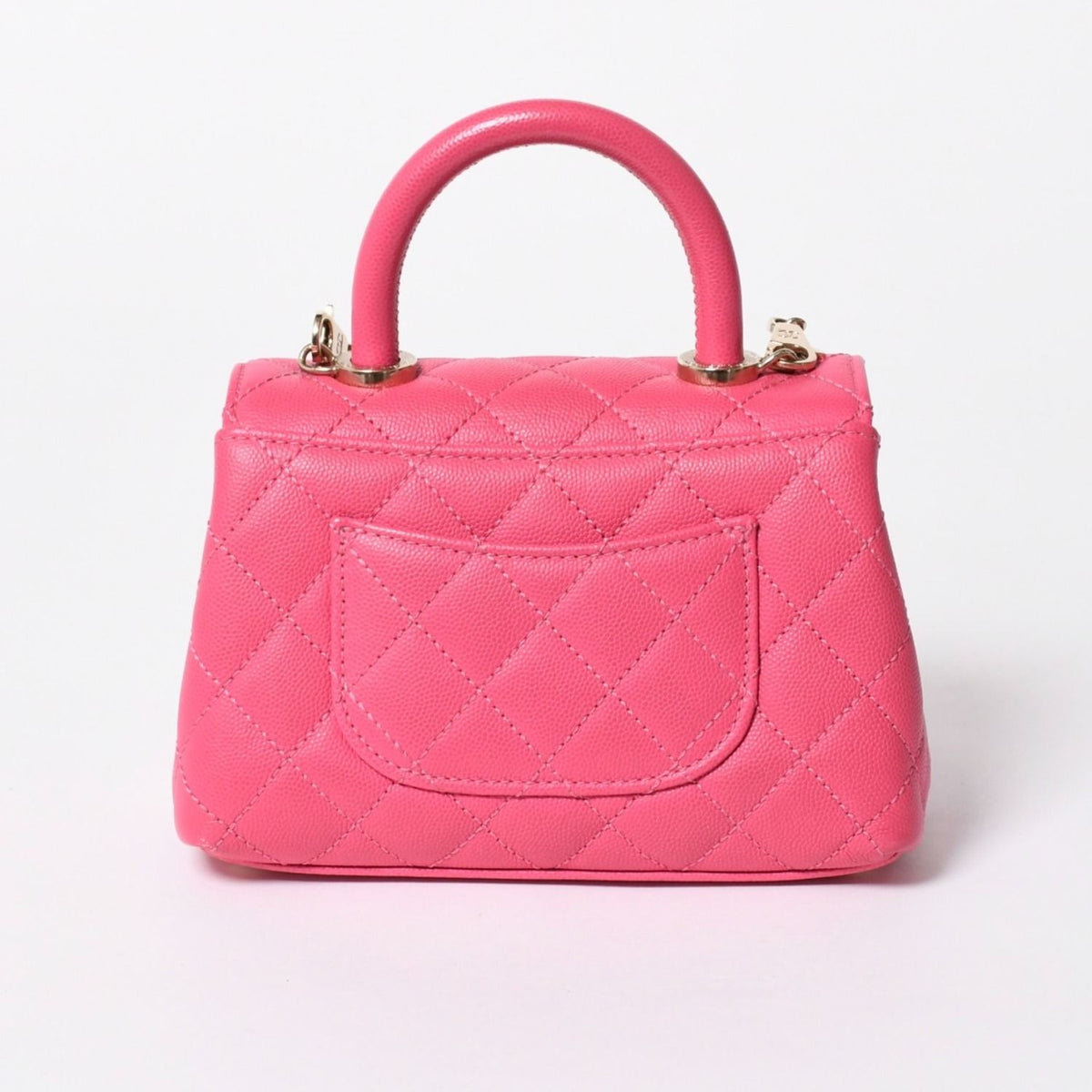 Chanel Coco Handle Handbag Shoulder Caviar Leather Pink — view 2