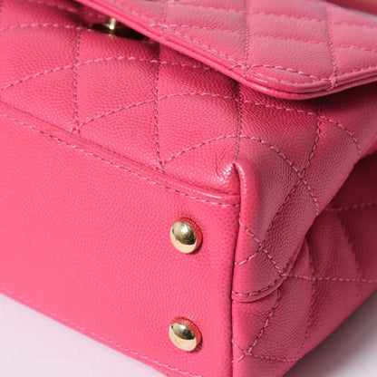 Chanel Coco Handle Handbag Shoulder Caviar Leather Pink — view 6