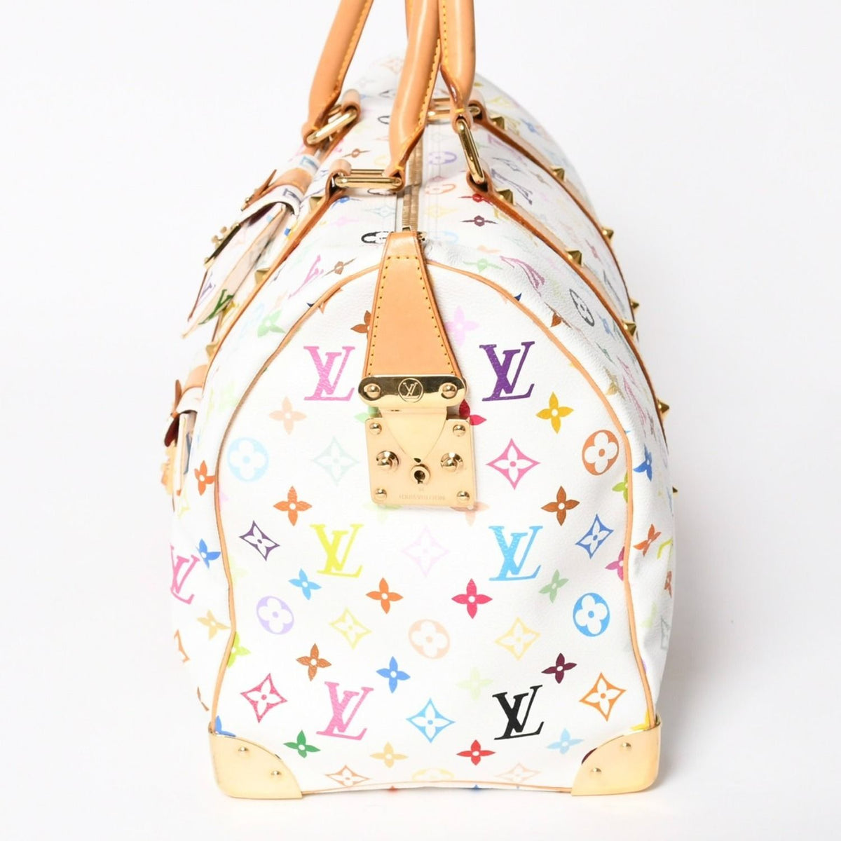 Louis Vuitton Keepall 45 Boston Bag Monogram Multicolor White Takashi Murakami — view 4