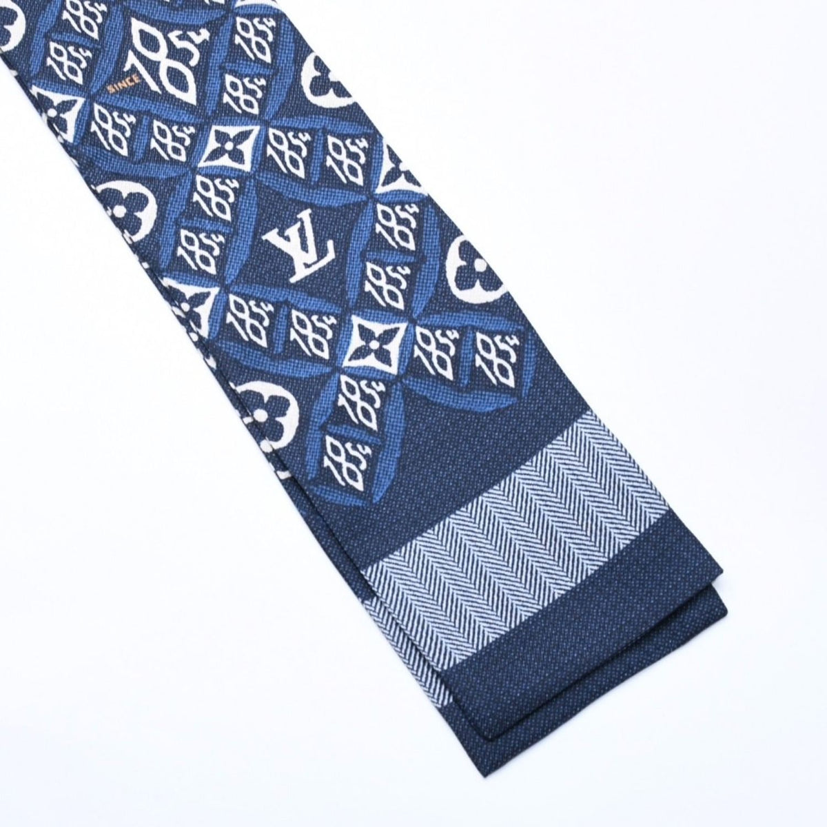 Louis Vuitton Band Since Scarf Silk Navy Blue — view 4