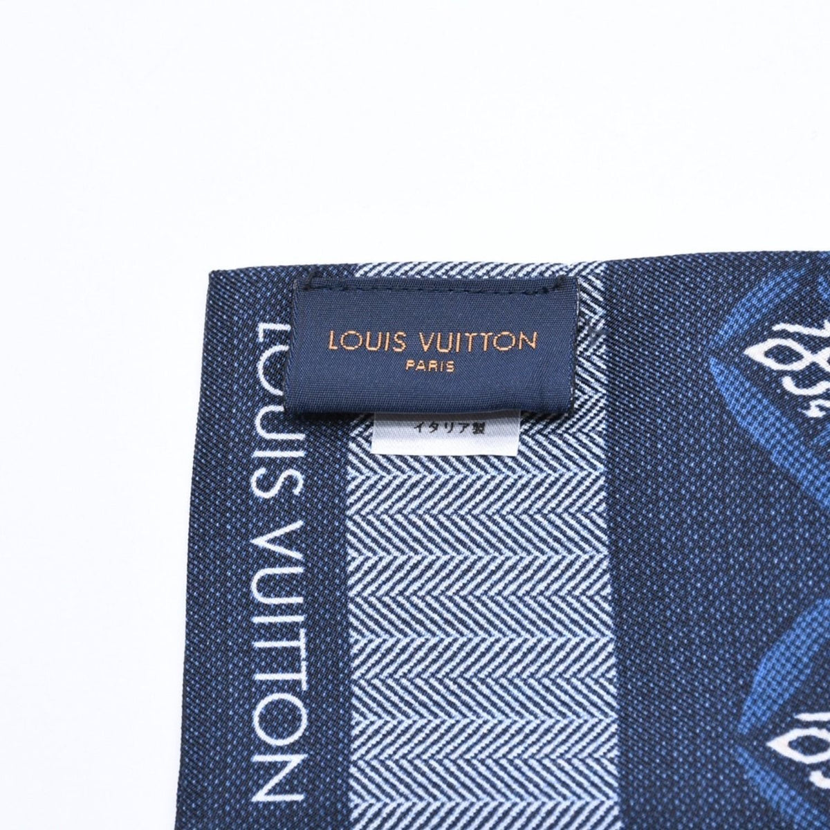 Louis Vuitton Band Since Scarf Silk Navy Blue — view 7