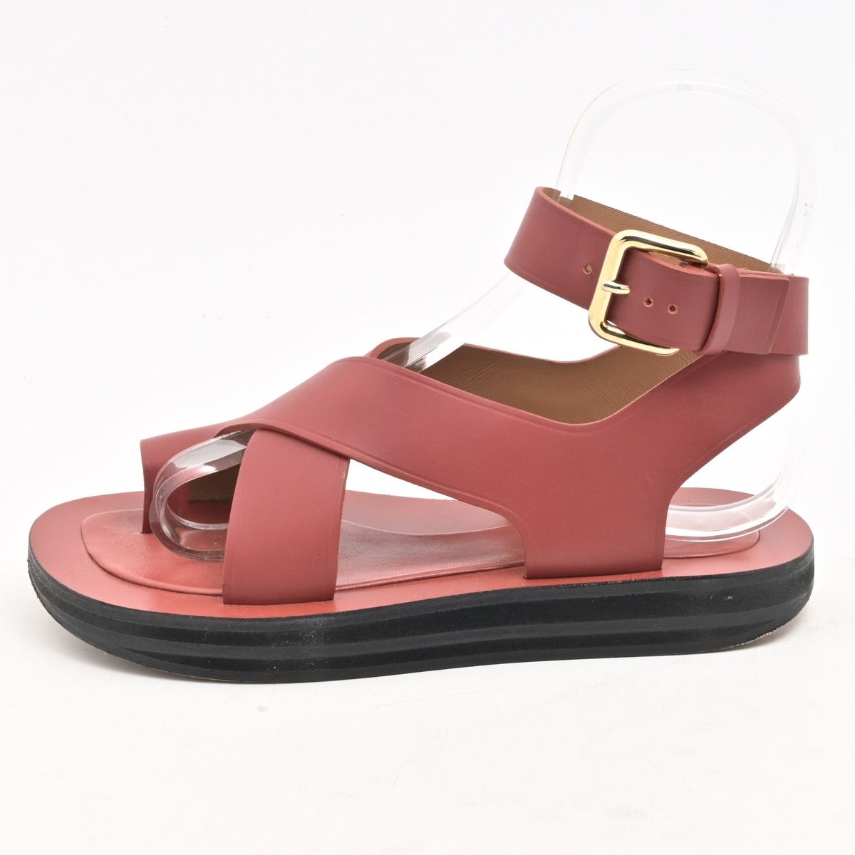 Celine Sandals Red Leather