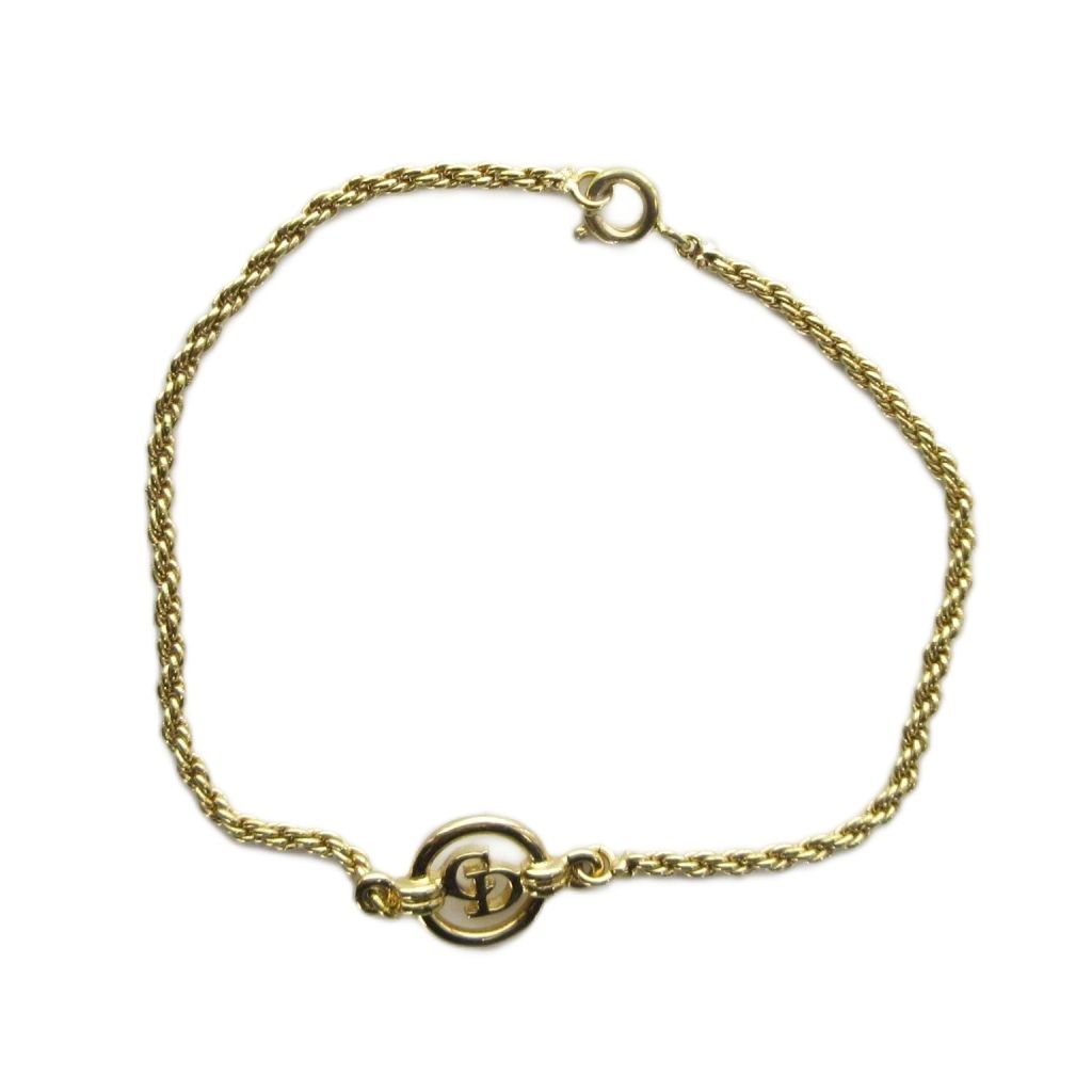 Dior Bracelet Bangle Logo Gold