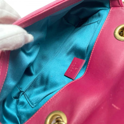 Gucci 2-Way GG Marmont Shoulder Bag Velour Leather Sequin Pink Antique Gold — view 4