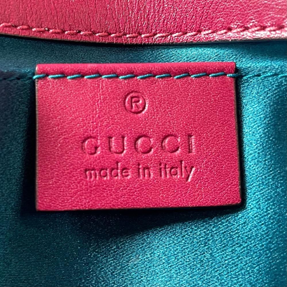 Gucci 2-Way GG Marmont Shoulder Bag Velour Leather Sequin Pink Antique Gold — view 6