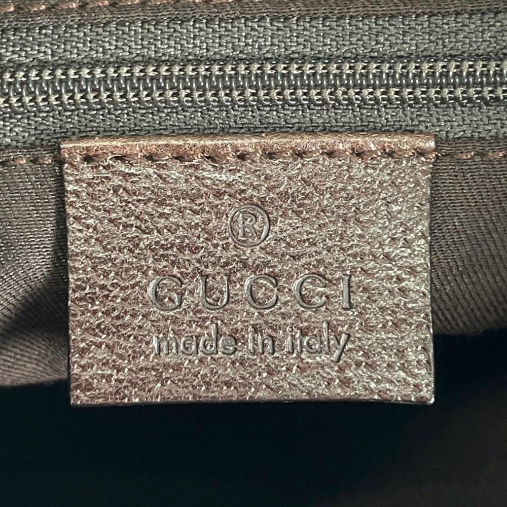 Gucci Shoulder Bag Tote GG Canvas Leather Brown Silver — view 5