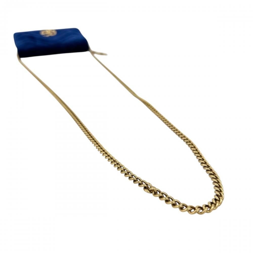 Gucci Shoulder Bag GG Marmont Logo Velvet Leather Blue Gold — view 8