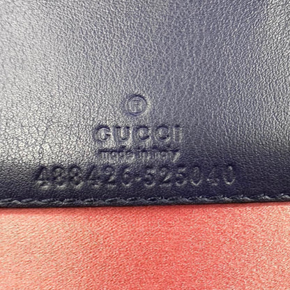 Gucci Shoulder Bag GG Marmont Logo Velvet Leather Blue Gold — view 5