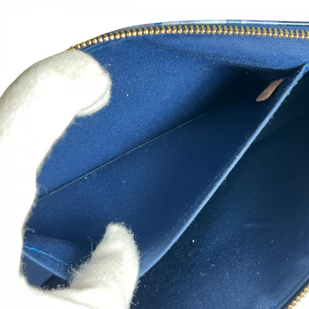 Louis Vuitton Monogram Vernis Accessoires Ikat Flower Shoulder Bag Blue Gold — view 5