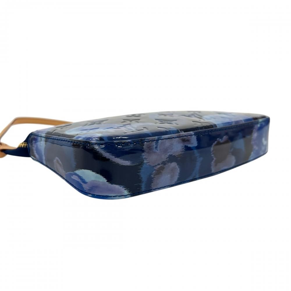 Louis Vuitton Monogram Vernis Accessoires Ikat Flower Shoulder Bag Blue Gold — view 3
