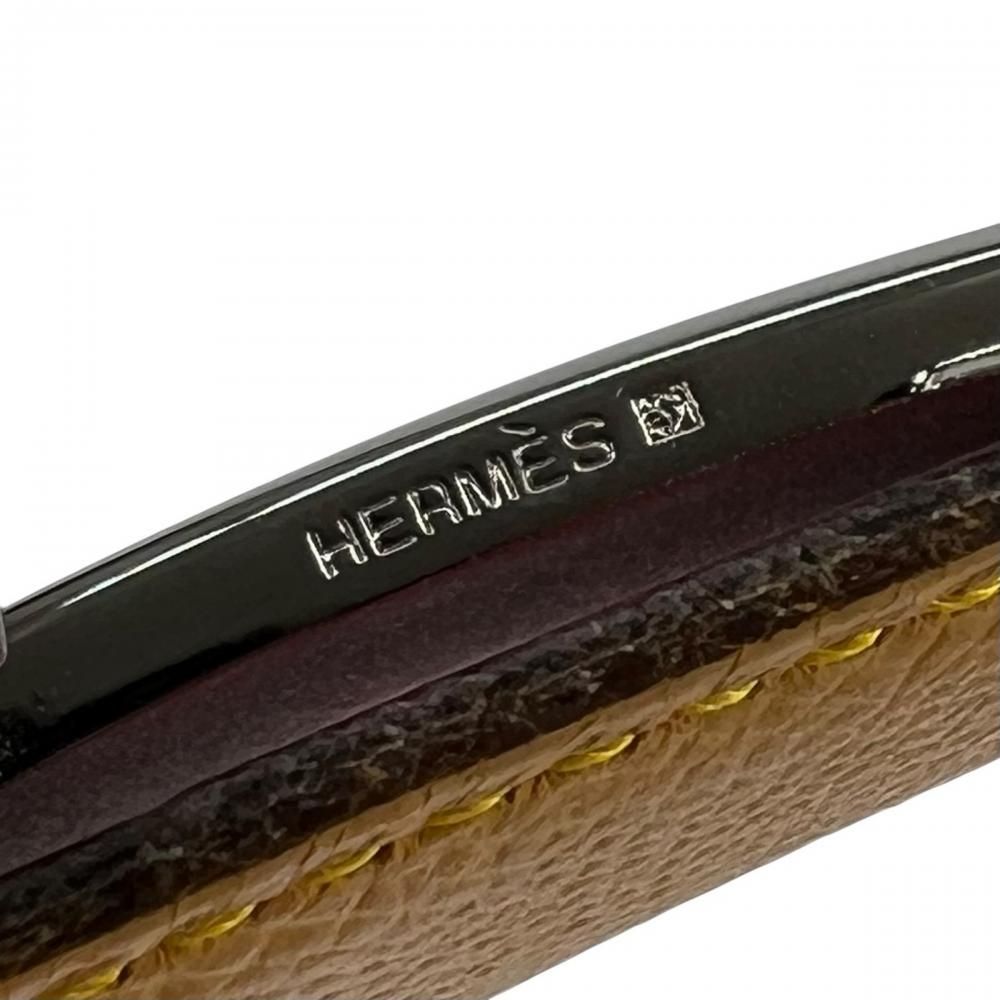 Hermes Belt Constance Reversible Leather Red Yellow Silver — view 8