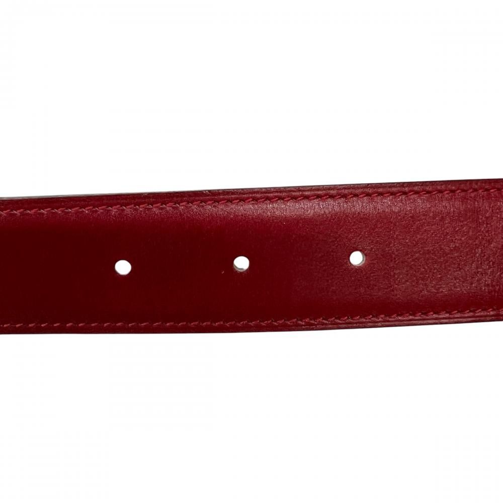 Hermes Belt Constance Reversible Leather Red Yellow Silver — view 4