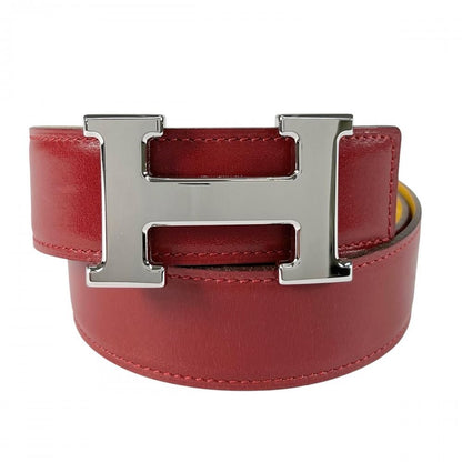 Hermes Belt Constance Reversible Leather Red Yellow Silver