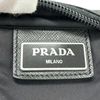 Prada Shoulder Bag Triangle Logo Crossbody Nylon Black Silver — view 7
