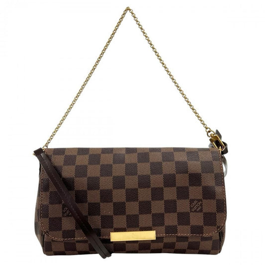 Louis Vuitton Shoulder Bag Damier Ebene Favorite MM Plaid Brown