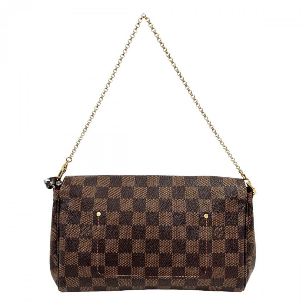 Louis Vuitton Shoulder Bag Damier Ebene Favorite MM Plaid Brown — view 2
