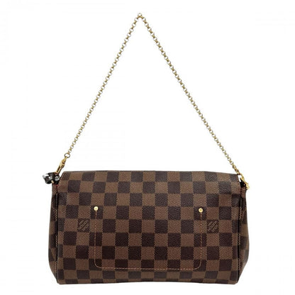 Louis Vuitton Shoulder Bag Damier Ebene Favorite MM Plaid Brown — view 2