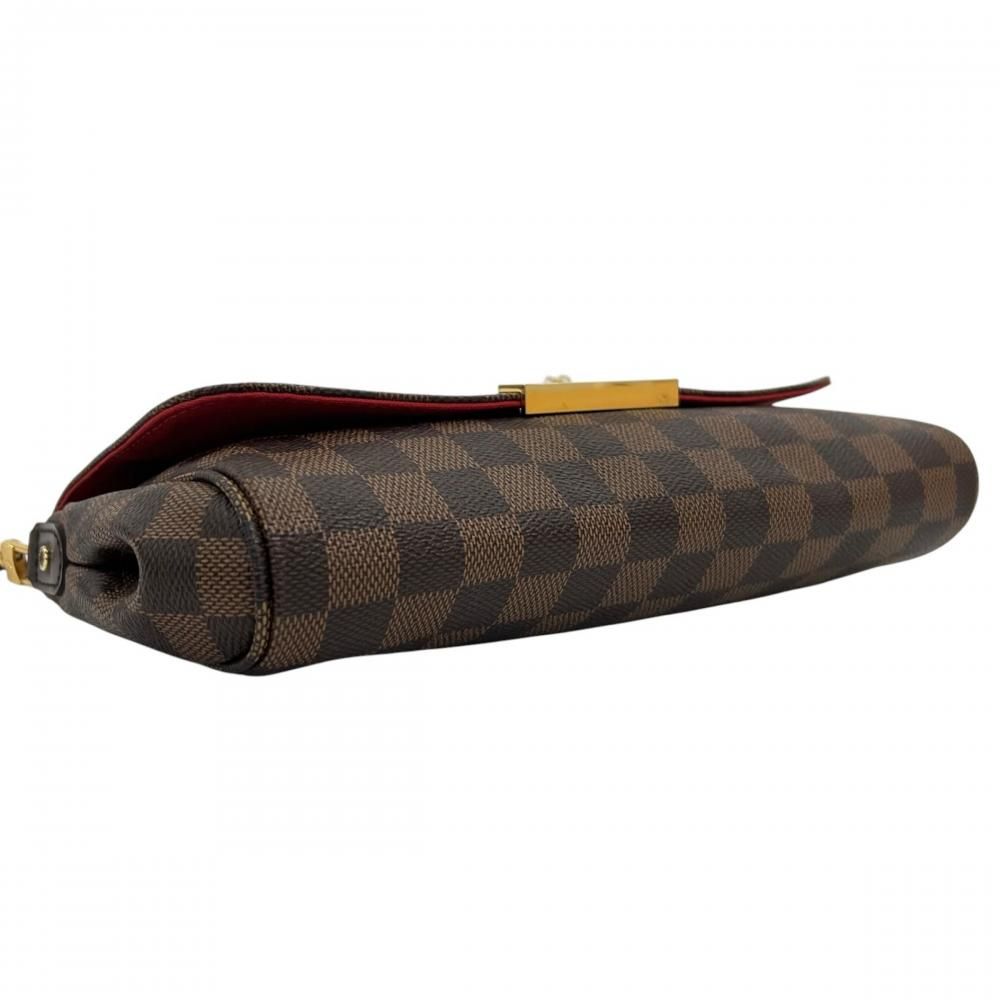 Louis Vuitton Shoulder Bag Damier Ebene Favorite MM Plaid Brown — view 3