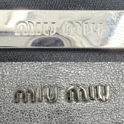 Miu Miu 2-Way Tassel Drawstring Shoulder Bag Crossbody Leather Rhinestone Silver — view 5
