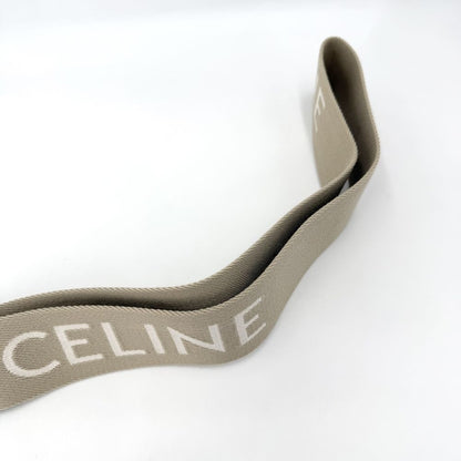 Celine Logo Shoulder Strap Canvas Beige Gold — view 6