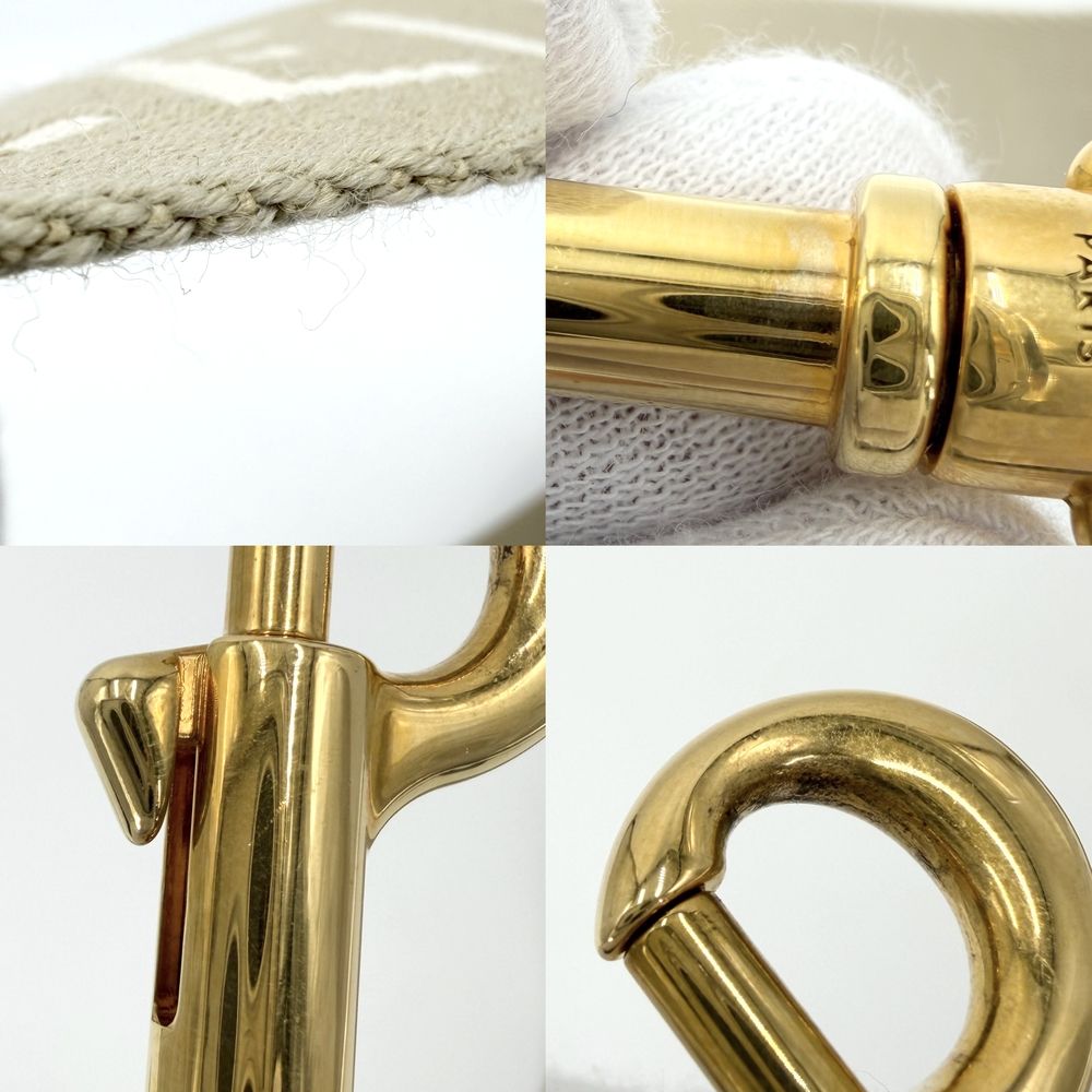 Celine Logo Shoulder Strap Canvas Beige Gold — view 5