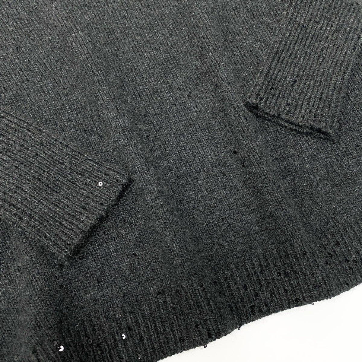 Brunello Cucinelli Sequin Design Cashmere Silk Knit Sweater XXS Gray Top — view 4