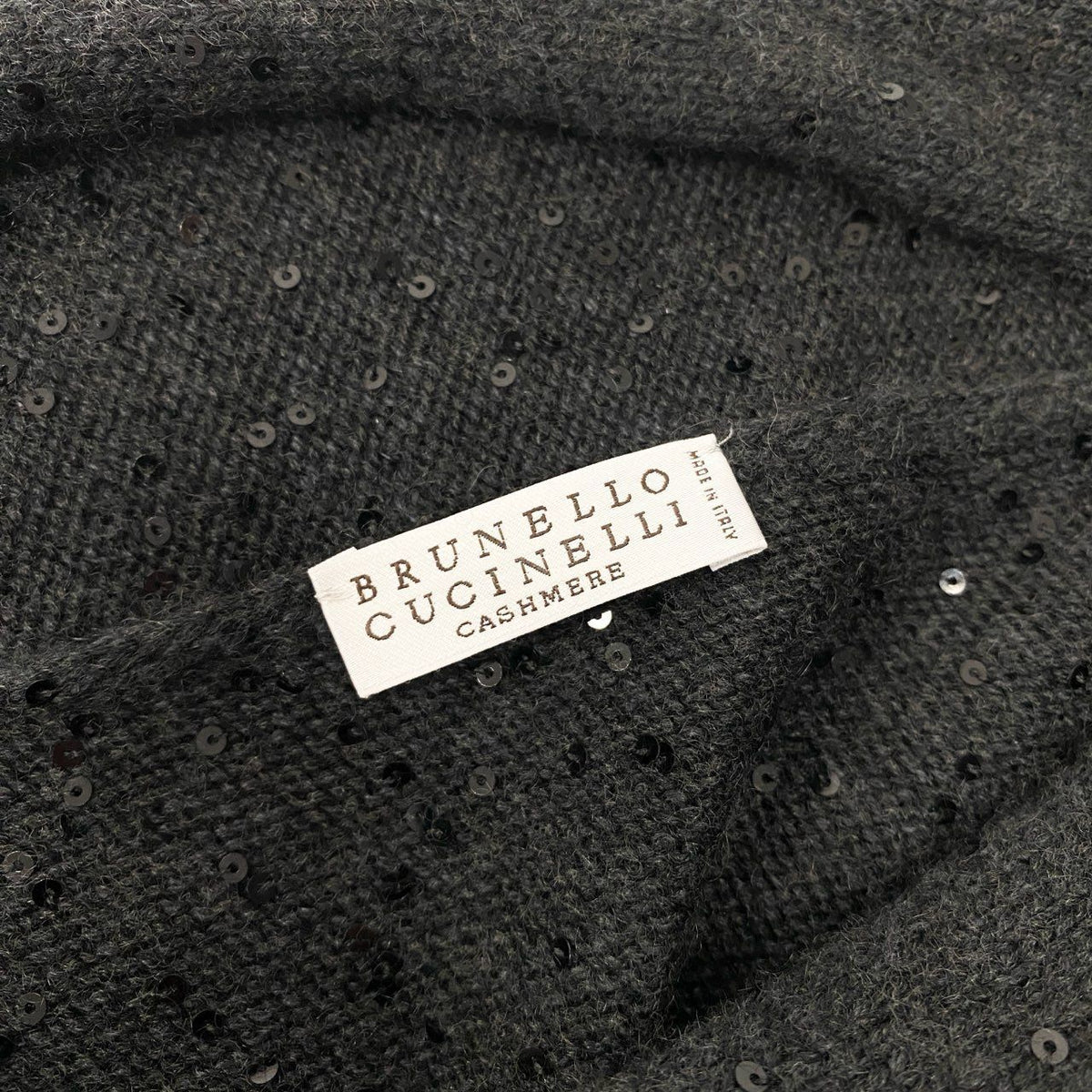 Brunello Cucinelli Sequin Design Cashmere Silk Knit Sweater XXS Gray Top — view 6