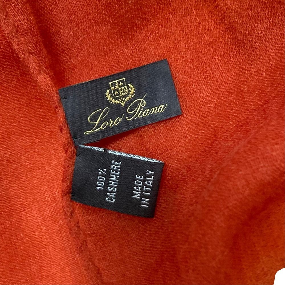Loro Piana Cashmere 100% Gradation Large Shawl Orange Yellow Scarf — view 7