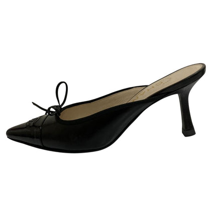 Chanel CC Logo Pointed Toe Sandals Black — view 4