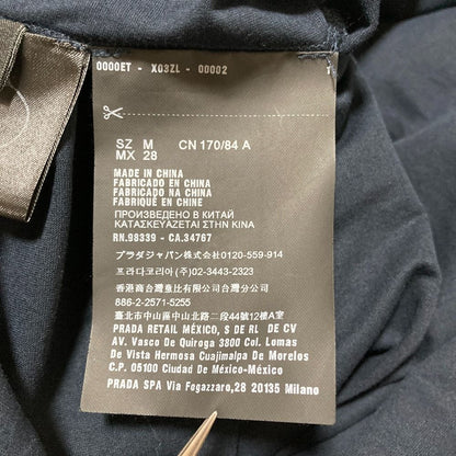 Prada Puff Sleeve Back Ribbon Long Dress Navy — view 6