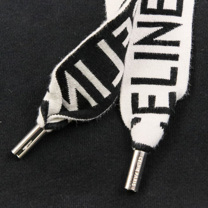 Celine Logo Drawstring Loose Hoodie Pullover Black — view 6