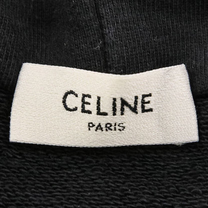 Celine Logo Drawstring Loose Hoodie Pullover Black — view 7