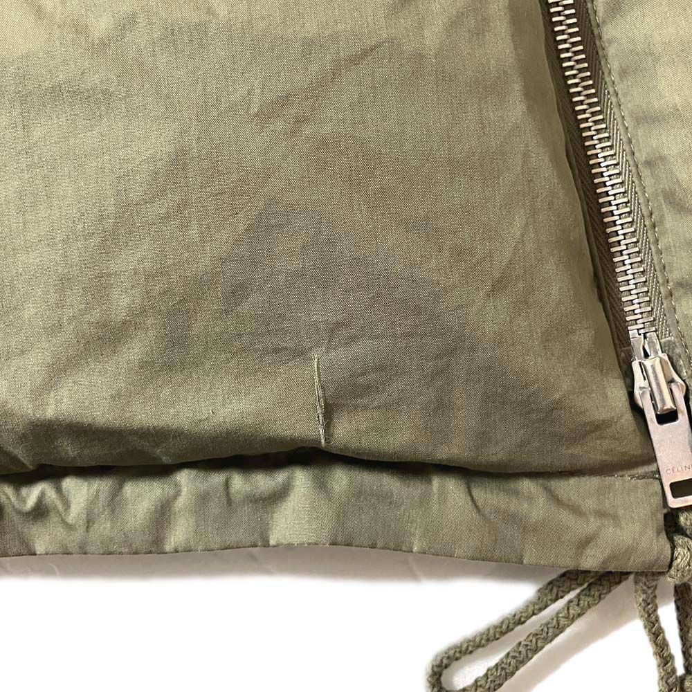 Celine Phoebe Philo Era Cotton Silk Hooded Down Coat 2 Khaki 36 — view 8