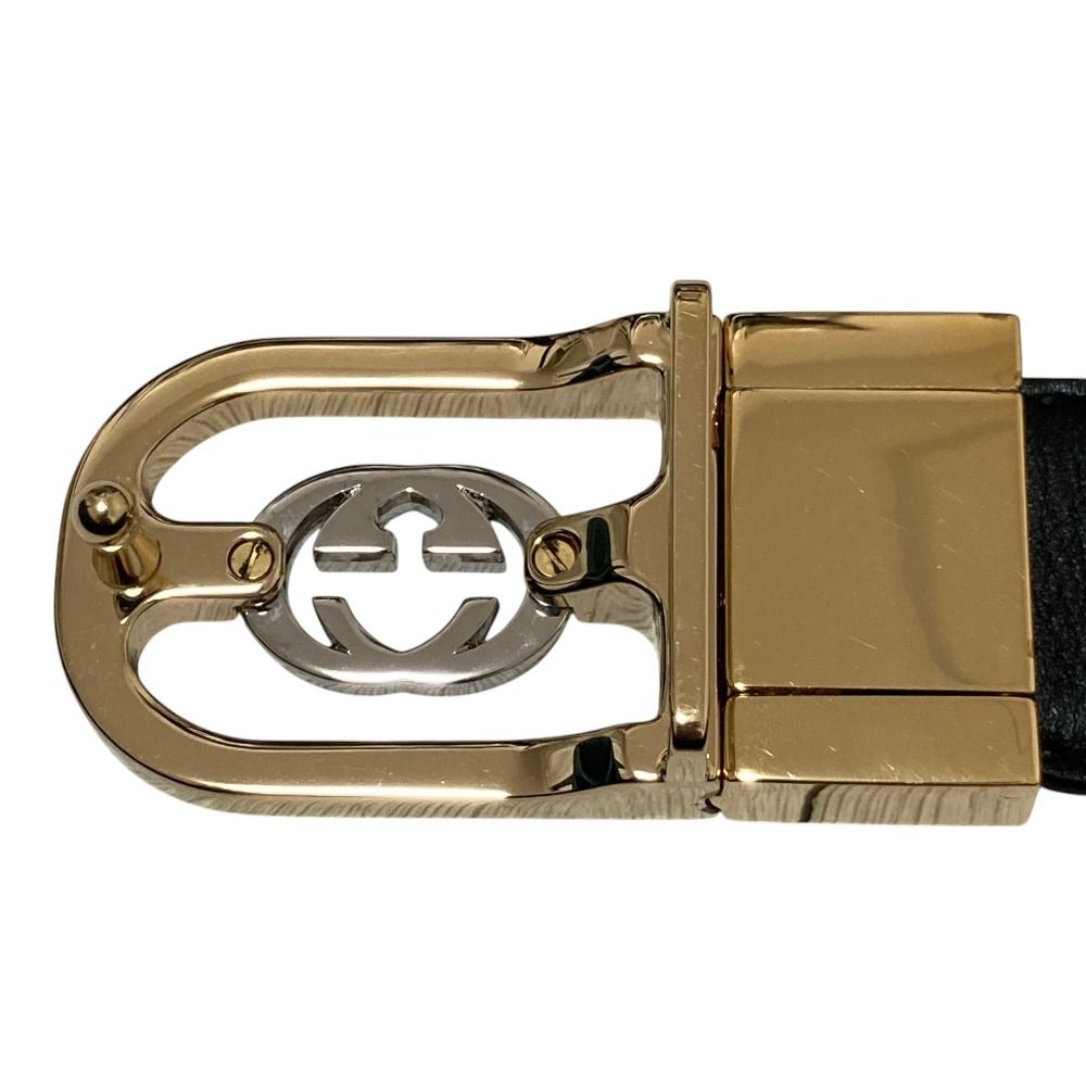 Gucci Interlocking G Reversible Belt White Black — view 4